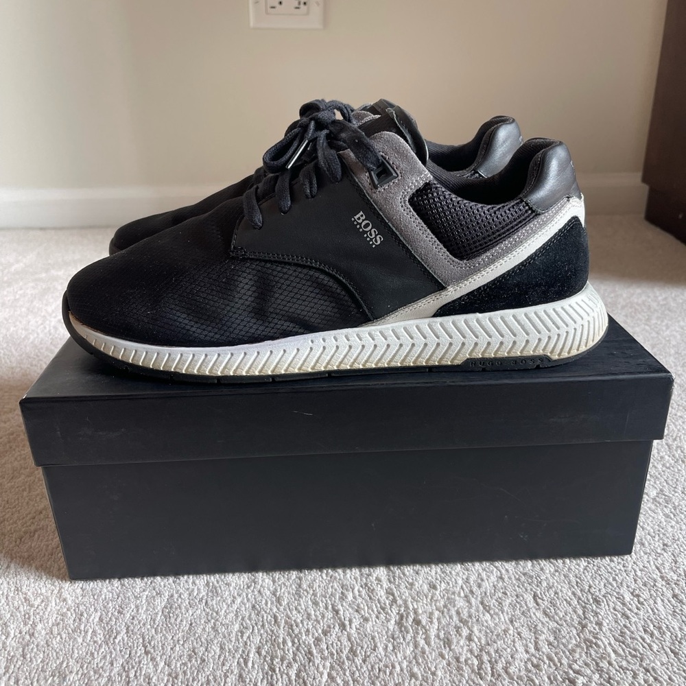 Hugo Boss Men's Titanium Runner Casual Sneakers Black Size US 13 / EU 46